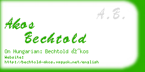 akos bechtold business card